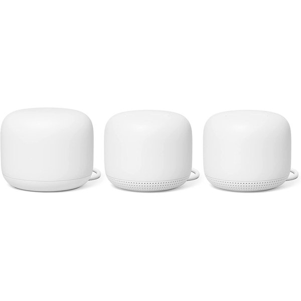 Google Nest Wifi AC2200 Mesh System Router and 2 AddOn Points 3Pack  Snow GOOGA00823-US